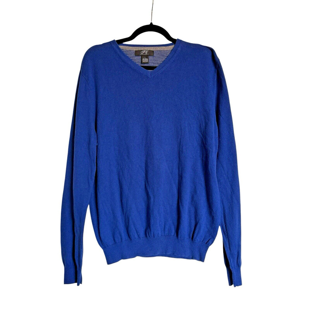 Foxcroft Sz L‎ Cashmere Cotton Blend Pullover Sweater Preppy Office